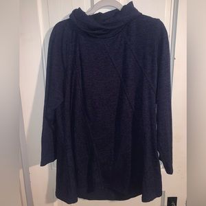 Trisha Tyler Cowl Neck Tunic/Top/Shift Dress - 3X - Navy Blue - Soft, Like New